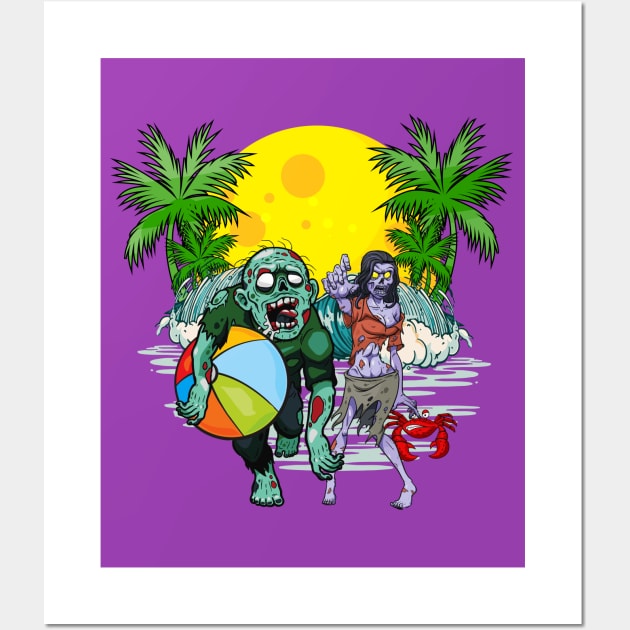 Zombie Beach Party Wall Art by TheJollyMarten